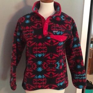 Patagonia 1/4 Zip Print Pullover Girls Size XL